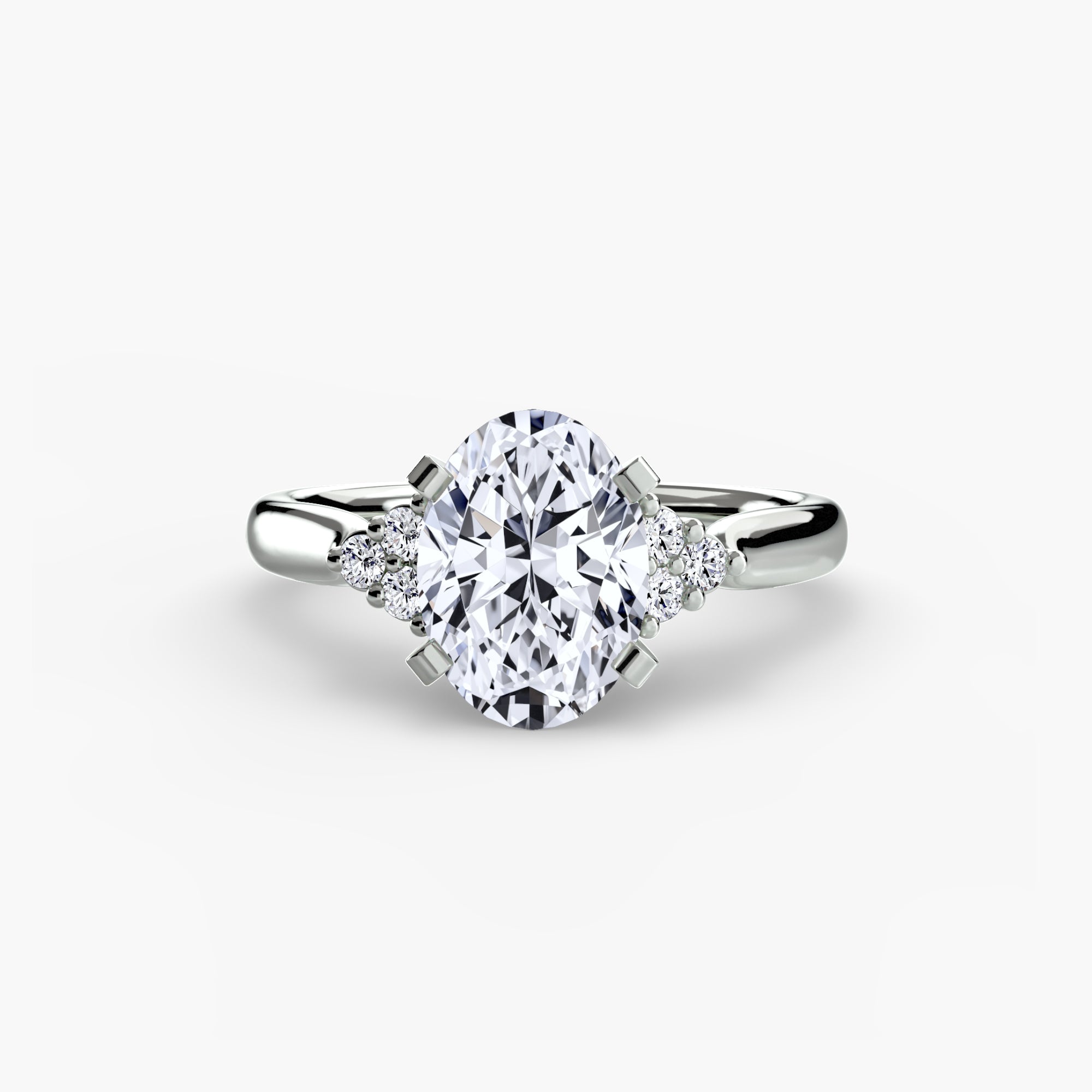 Solitaire with Cluster Shoulders 2-setting-The Diamond Setter
