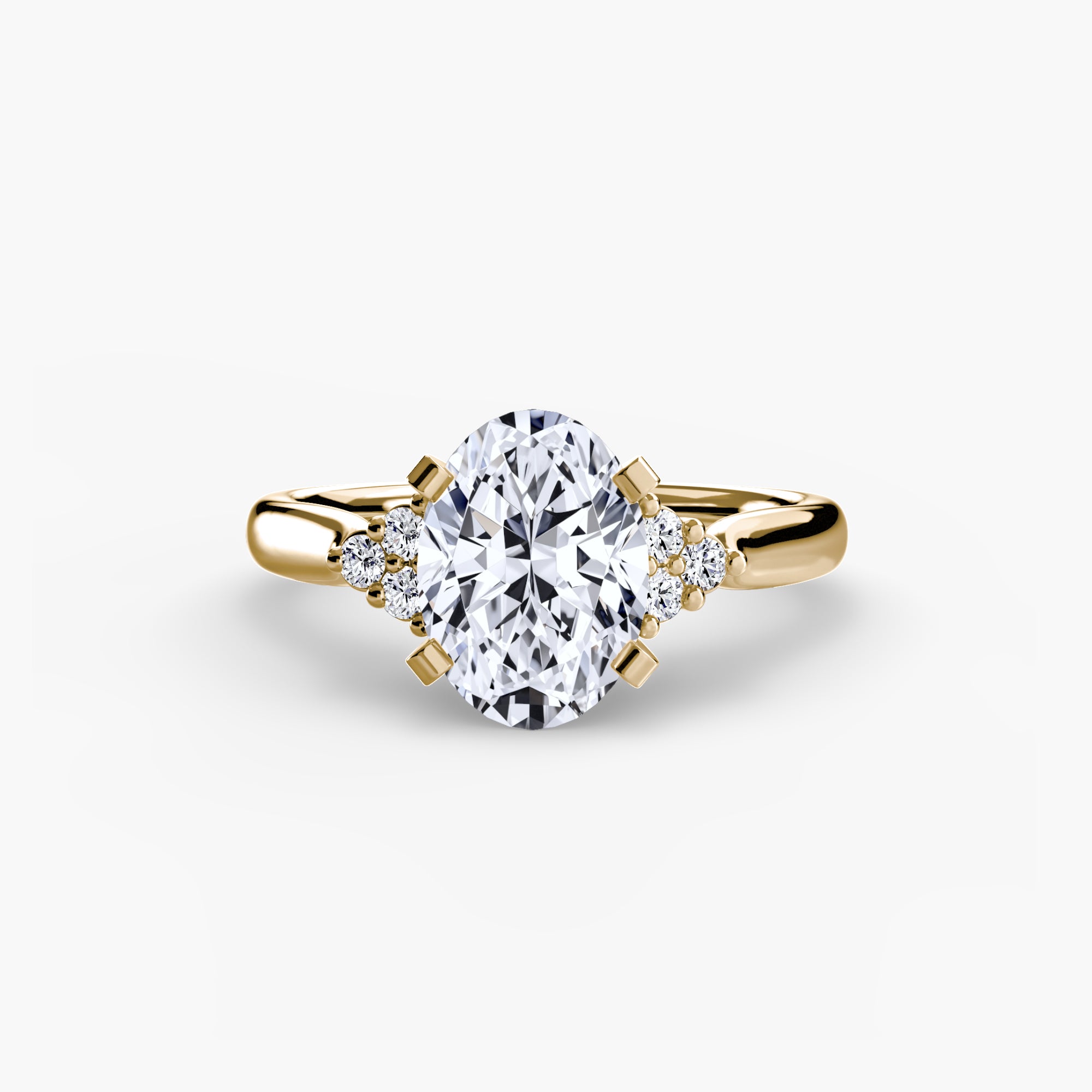 Solitaire with Cluster Shoulders 2-setting-The Diamond Setter