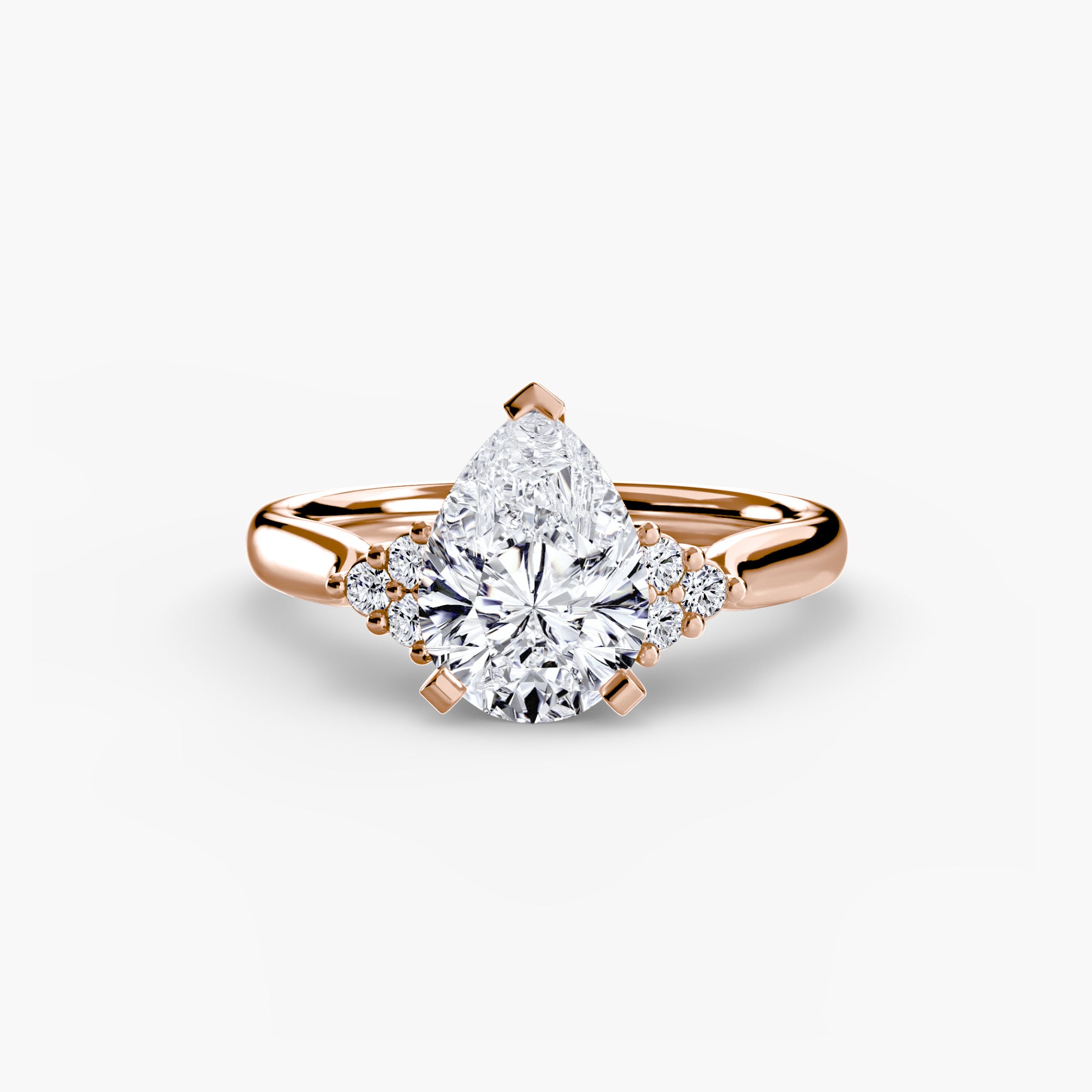 Solitaire with Cluster Shoulders 2-setting-The Diamond Setter