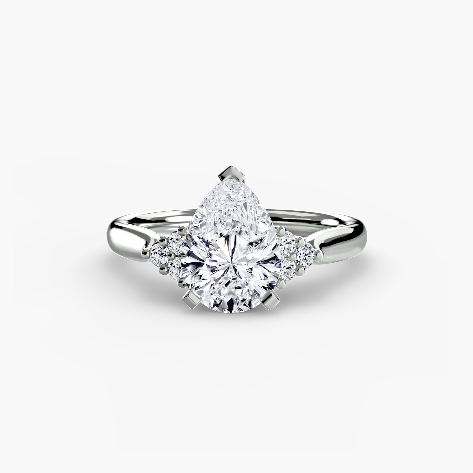 Solitaire with Cluster Shoulders 2-setting-The Diamond Setter