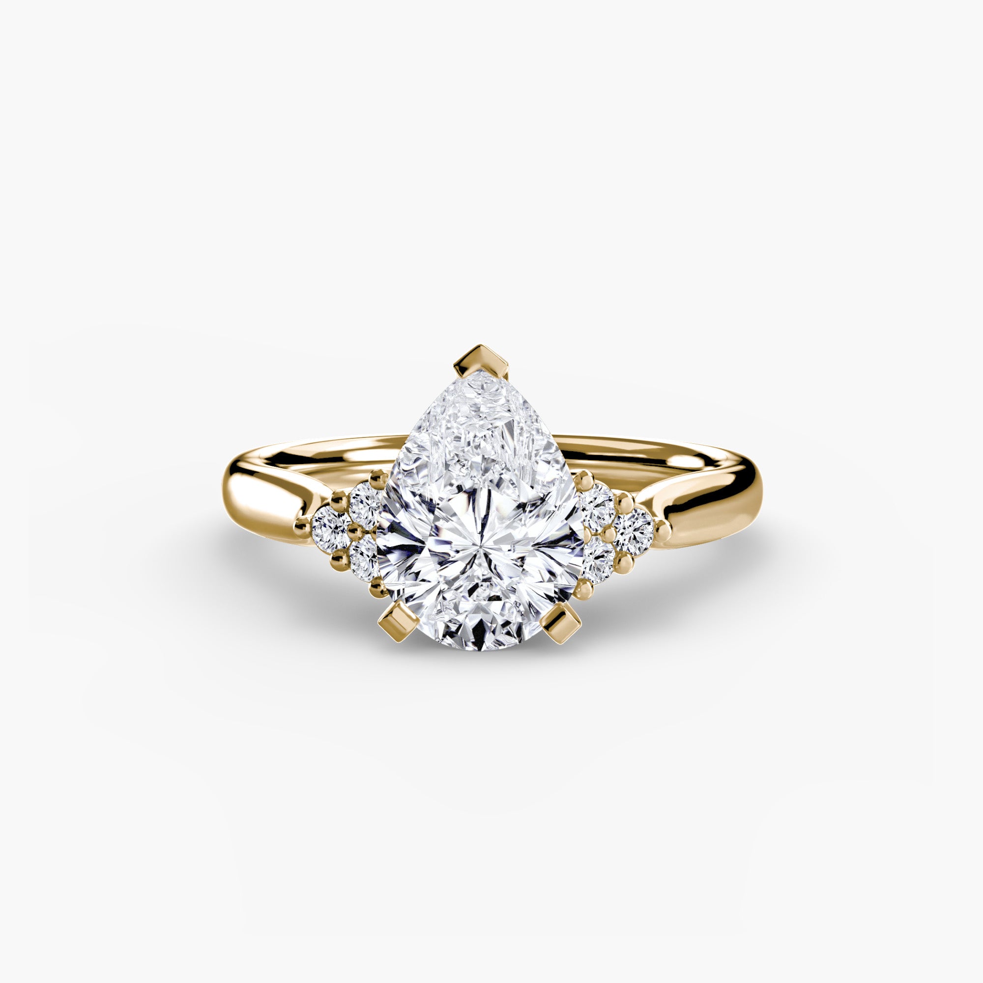 Solitaire with Cluster Shoulders 2-setting-The Diamond Setter