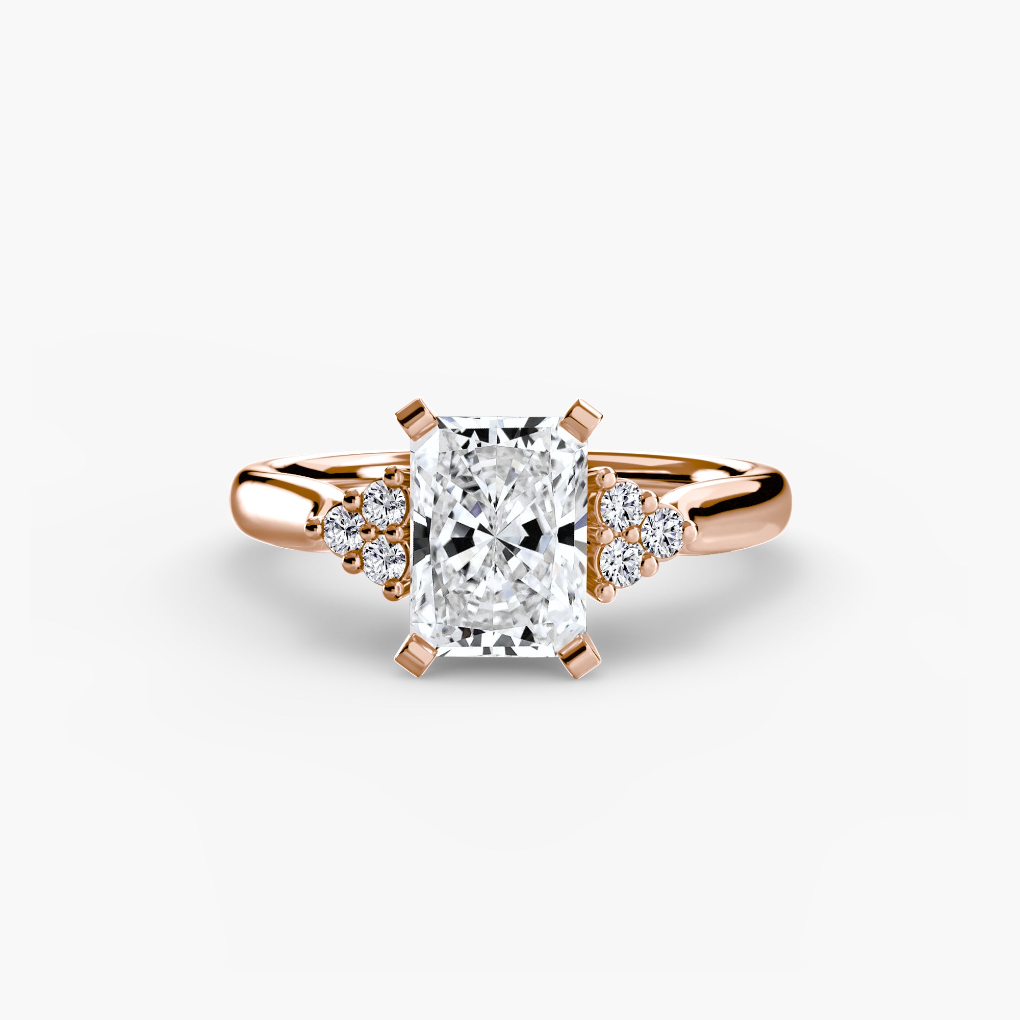 Solitaire with Cluster Shoulders 2-setting-The Diamond Setter