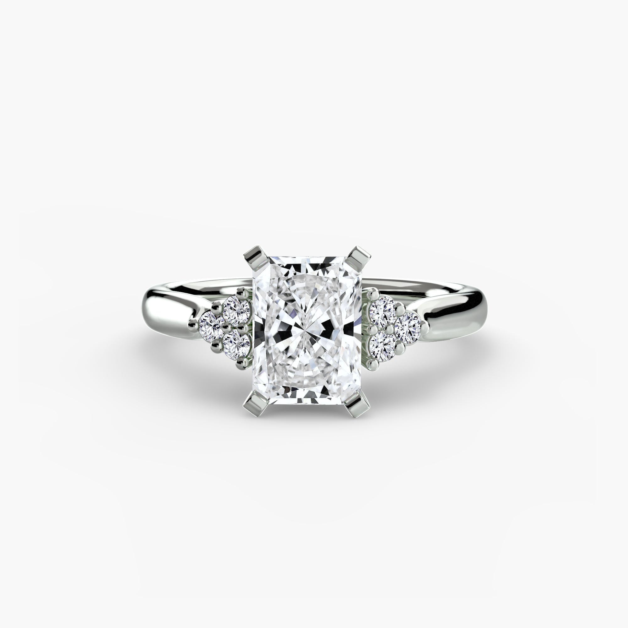 Solitaire with Cluster Shoulders 2-setting-The Diamond Setter