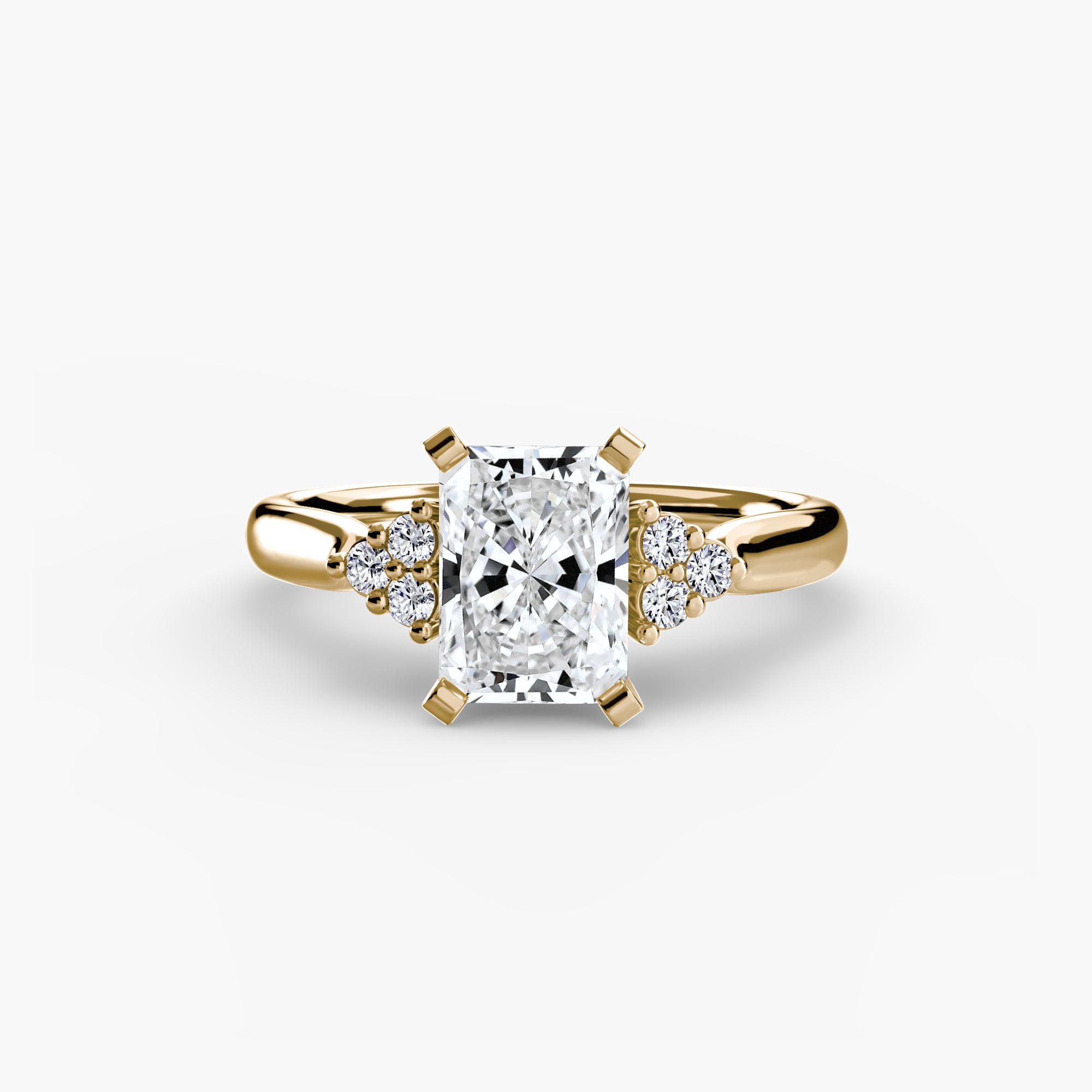 Solitaire with Cluster Shoulders 2-setting-The Diamond Setter