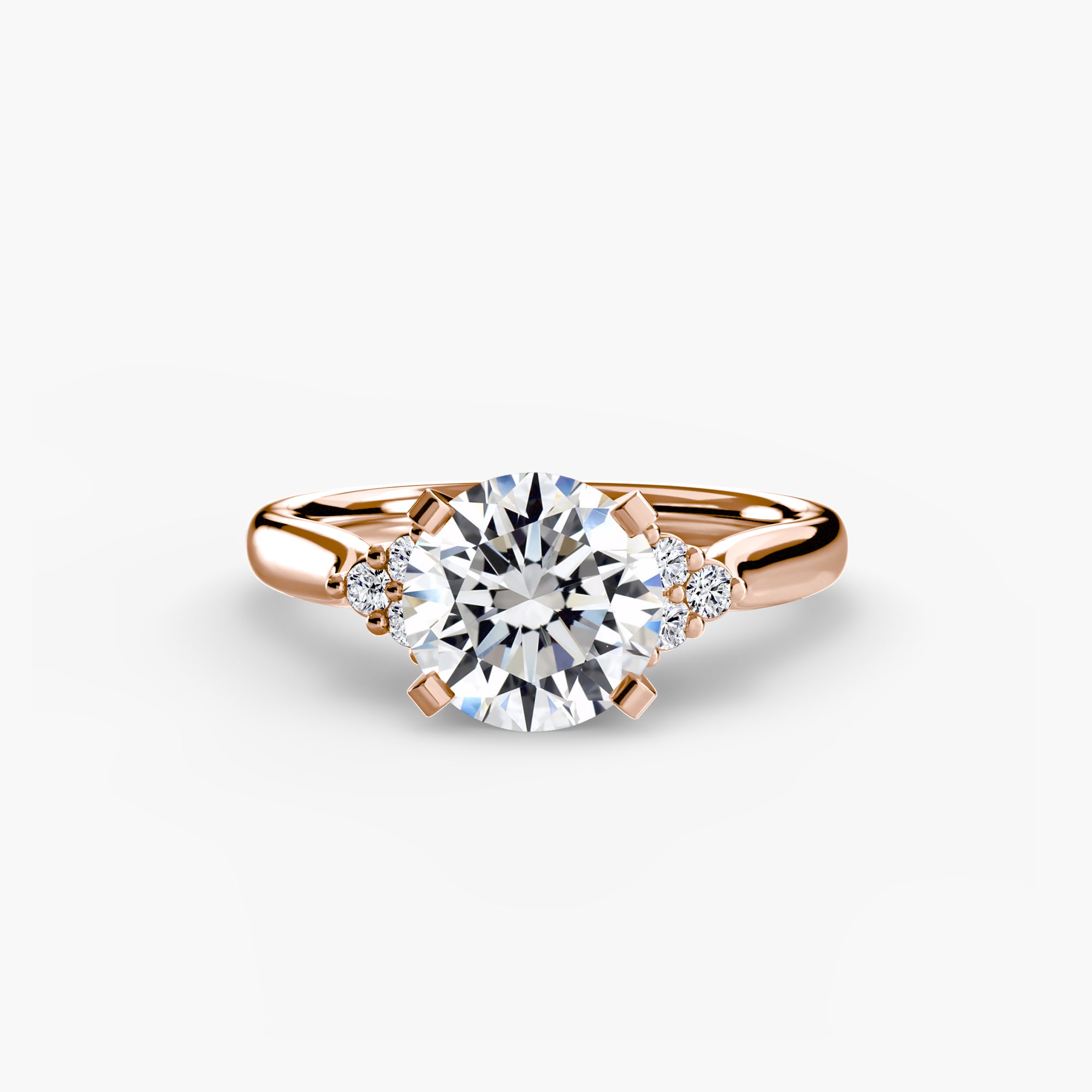Solitaire with Cluster Shoulders 2-setting-The Diamond Setter