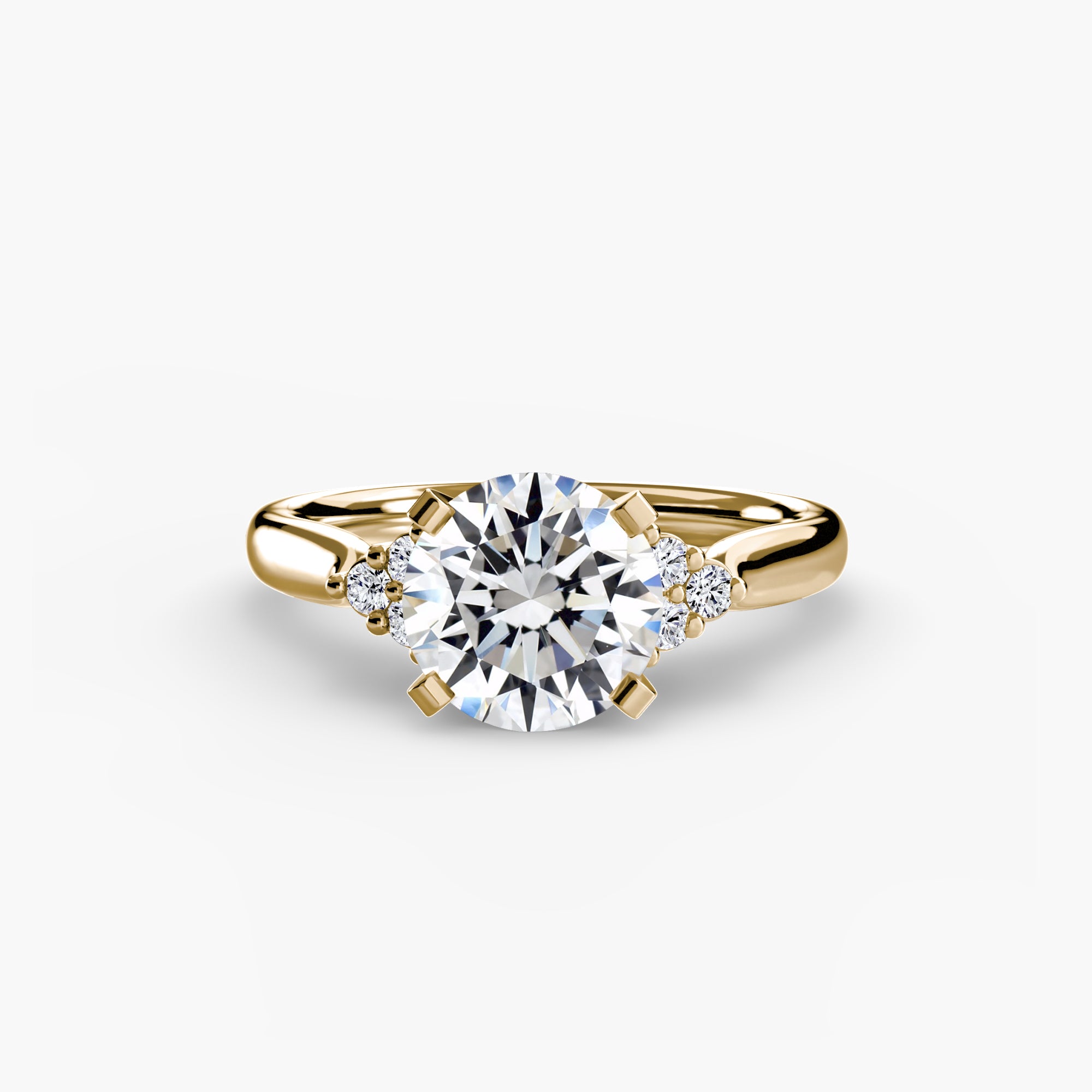 Solitaire with Cluster Shoulders 2-setting-The Diamond Setter