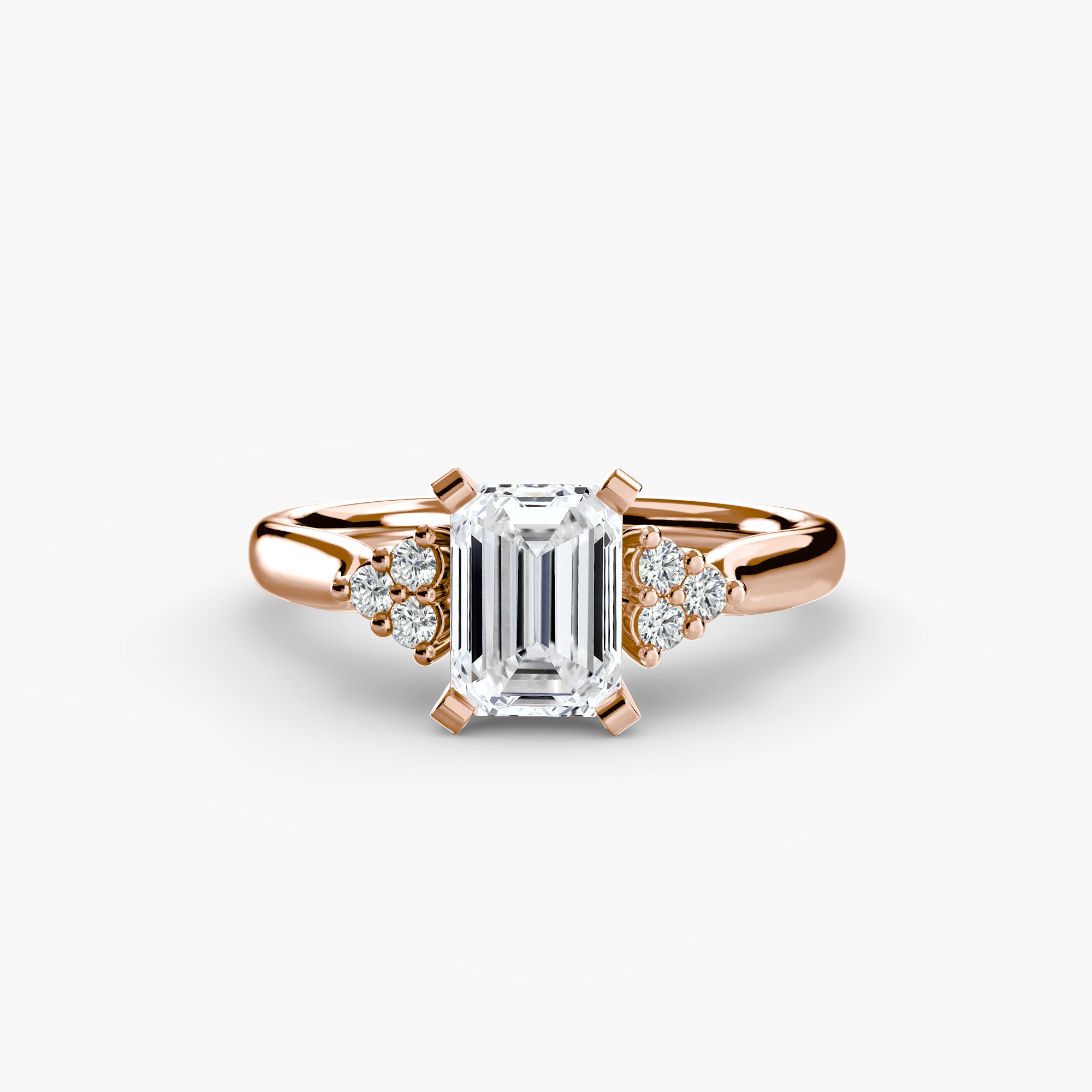 Solitaire with Cluster Shoulders 2-setting-The Diamond Setter
