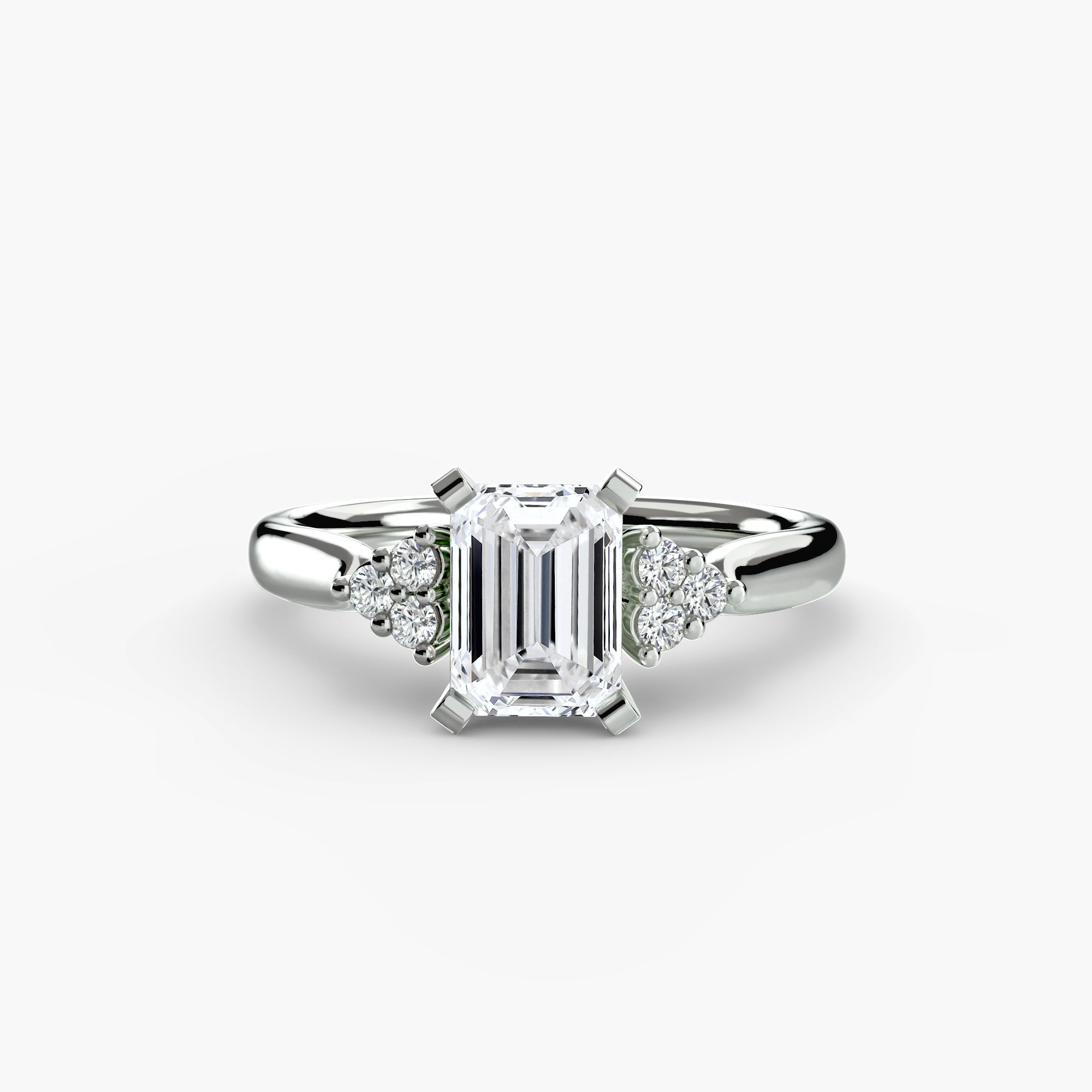 Solitaire with Cluster Shoulders 2-setting-The Diamond Setter