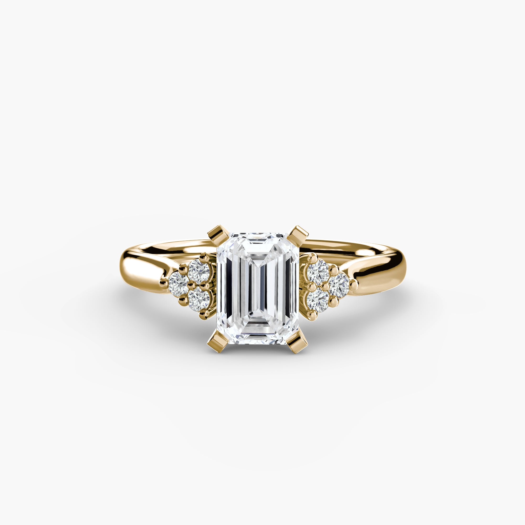 Solitaire with Cluster Shoulders 2-setting-The Diamond Setter