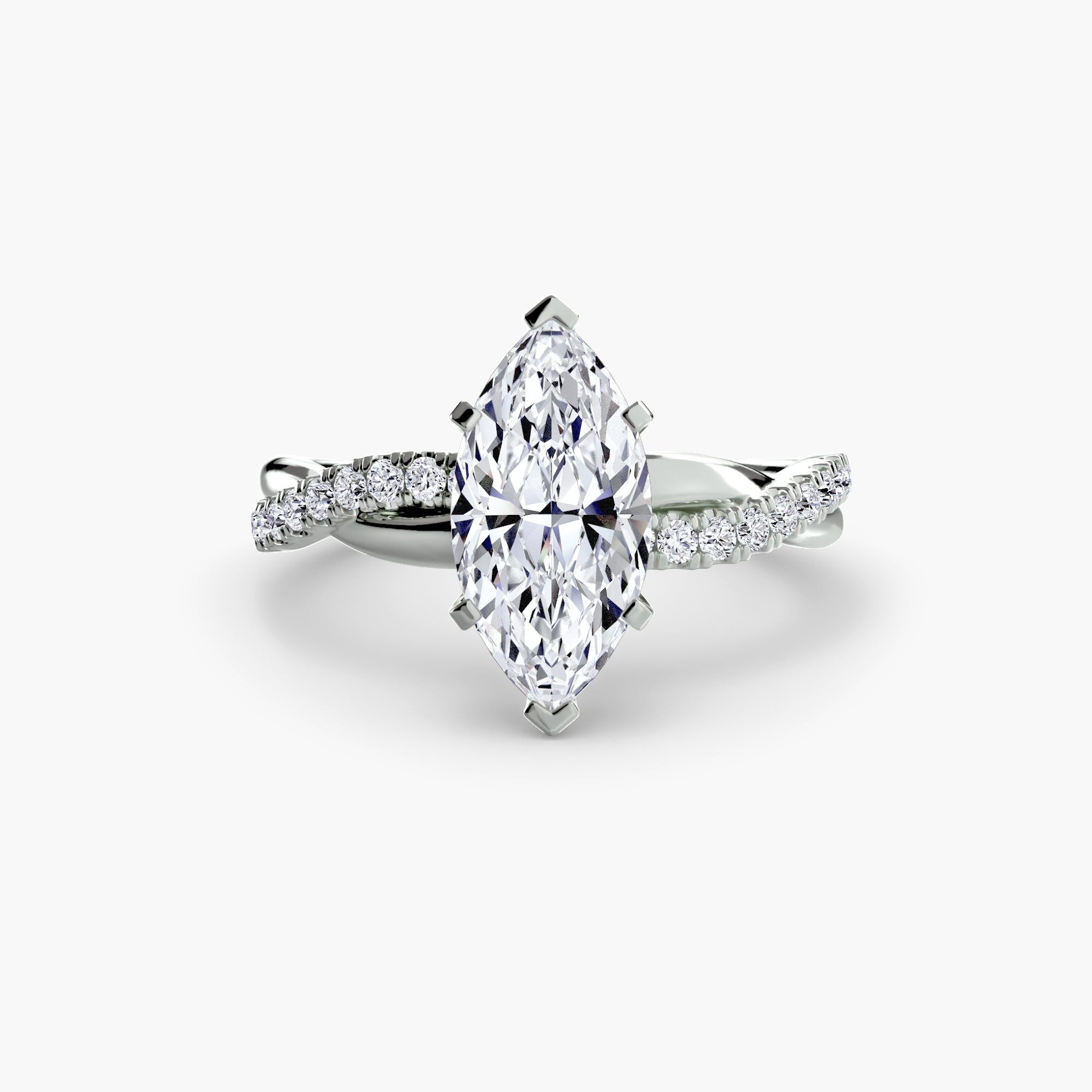 The Emerald Twist Pavé Ring-setting-The Diamond Setter