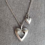 925 Silver double heart necklace-The Diamond Setter
