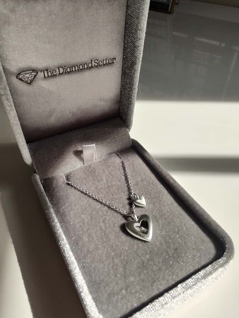 925 Silver double heart necklace-The Diamond Setter