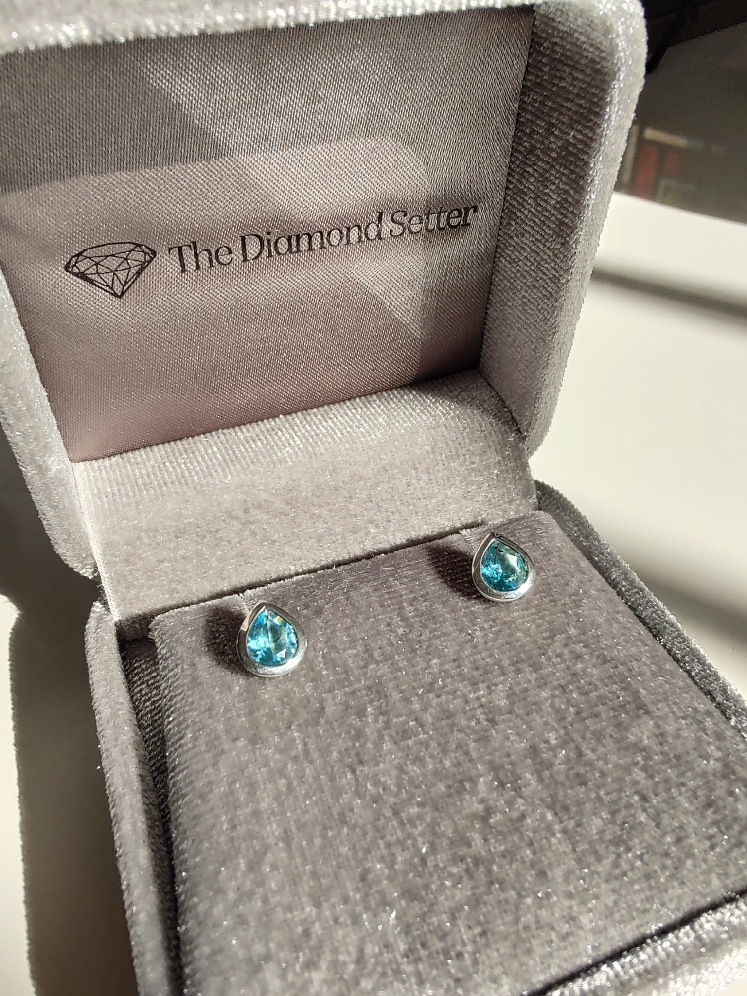 Pear Cut Topaz Studs-The Diamond Setter
