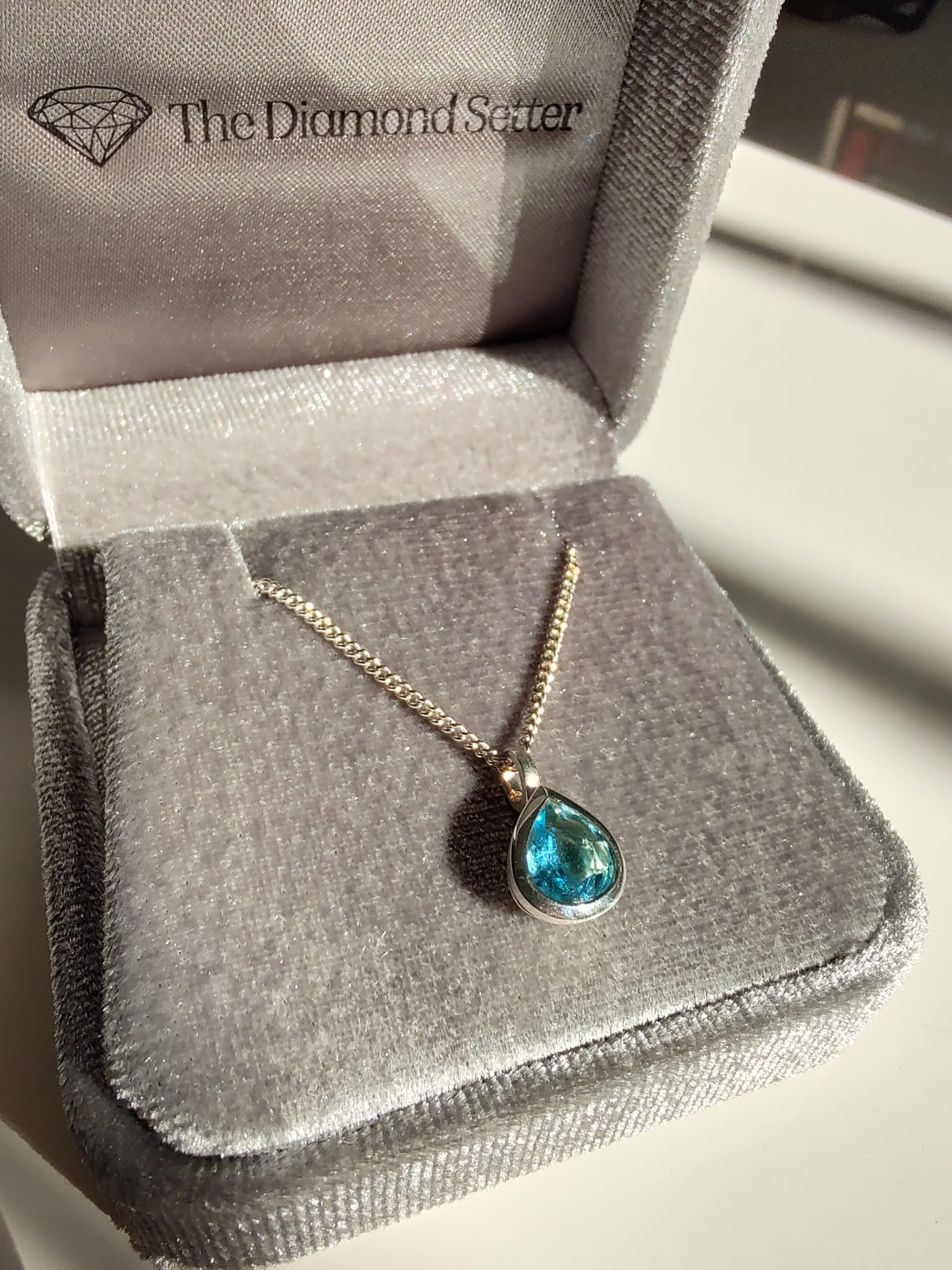 Pear Cut Topaz Pendant-The Diamond Setter