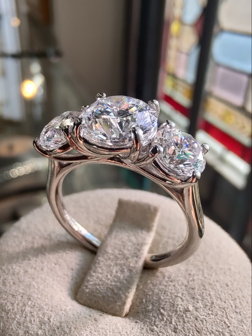 Platinum Trilogy 1.75ct Central Labgrown Diamond Ring-The Diamond Setter