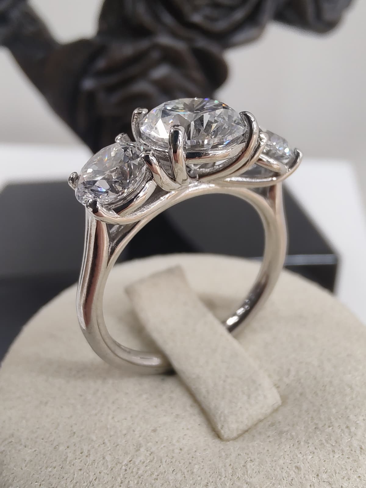 Platinum Trilogy 1.75ct Central Labgrown Diamond Ring-The Diamond Setter