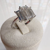 Platinum Three Stone Baguette Diamond Ring | 2.10ct D IF Lab Grown Diamonds-The Diamond Setter