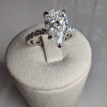 Platinum Pear Cut Lab Grown Diamond Ring | 2.57ct Total Diamond Weight-The Diamond Setter