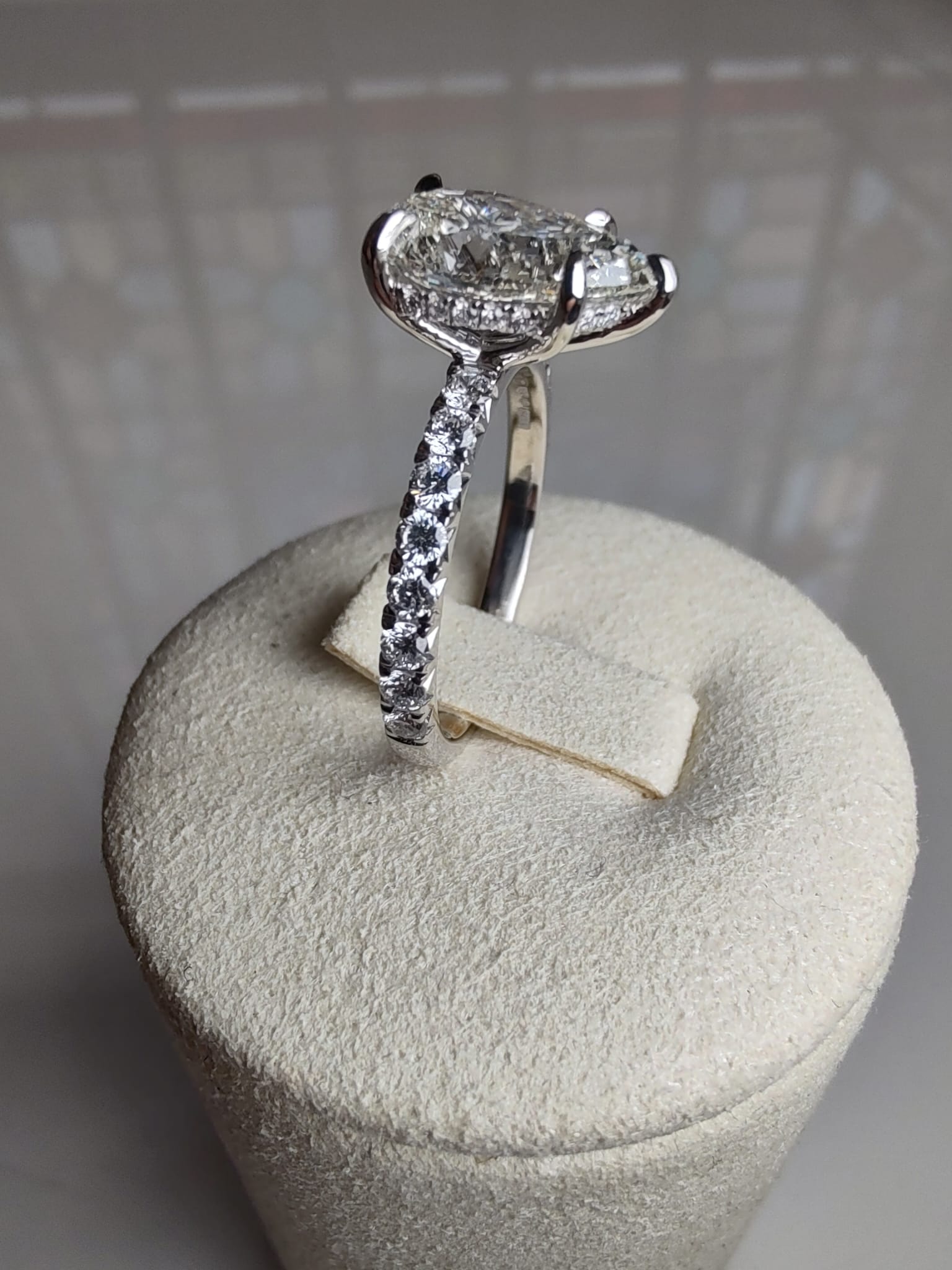 Platinum Pear Cut Lab Grown Diamond Ring | 2.57ct Total Diamond Weight-The Diamond Setter