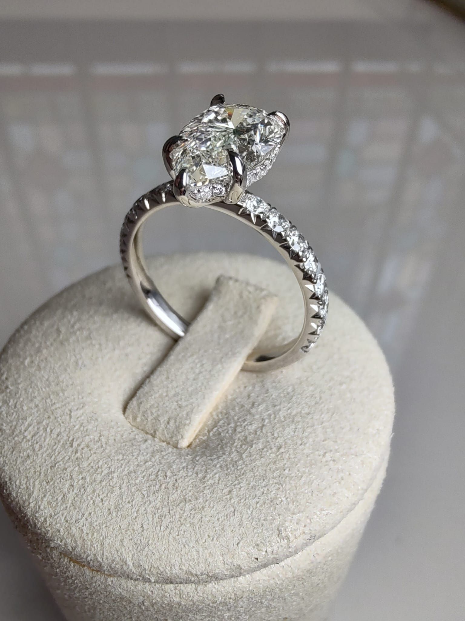 Platinum Pear Cut Lab Grown Diamond Ring | 2.57ct Total Diamond Weight-The Diamond Setter
