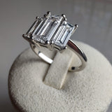 Platinum Three Stone Baguette Diamond Ring | 2.10ct D IF Lab Grown Diamonds-The Diamond Setter