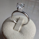 Platinum Pear Cut Lab Grown Diamond Ring with Hidden Halo | 1.17ct Total Diamond Weight-The Diamond Setter