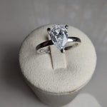 Platinum Pear Cut Lab Grown Diamond Ring with Hidden Halo | 1.17ct Total Diamond Weight-The Diamond Setter