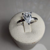 Platinum Pear Cut Lab Grown Diamond Ring with Hidden Halo | 1.17ct Total Diamond Weight-The Diamond Setter