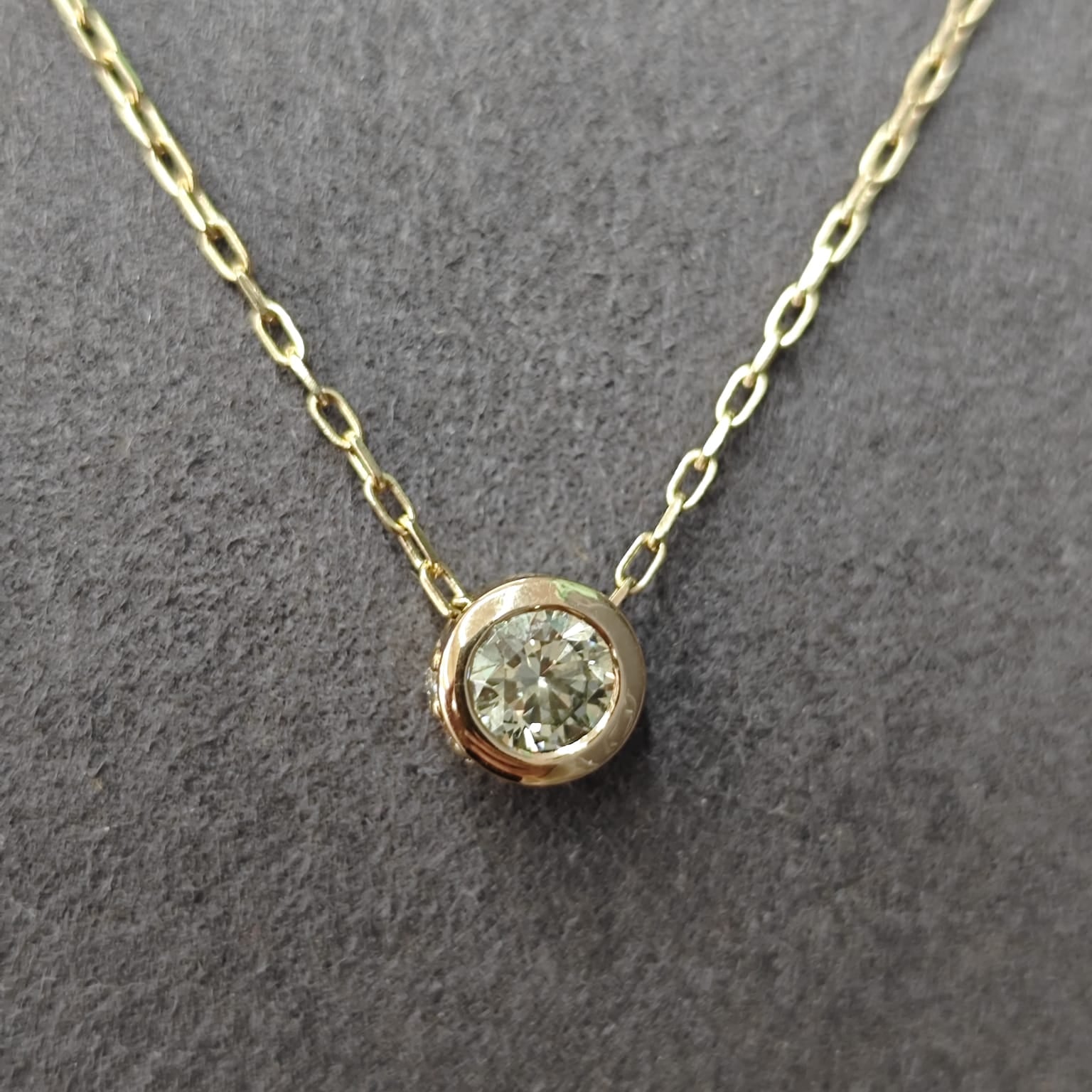 14ct Yellow Gold Diamond Slider Pendant – 0.45ct Natural Diamond-The Diamond Setter