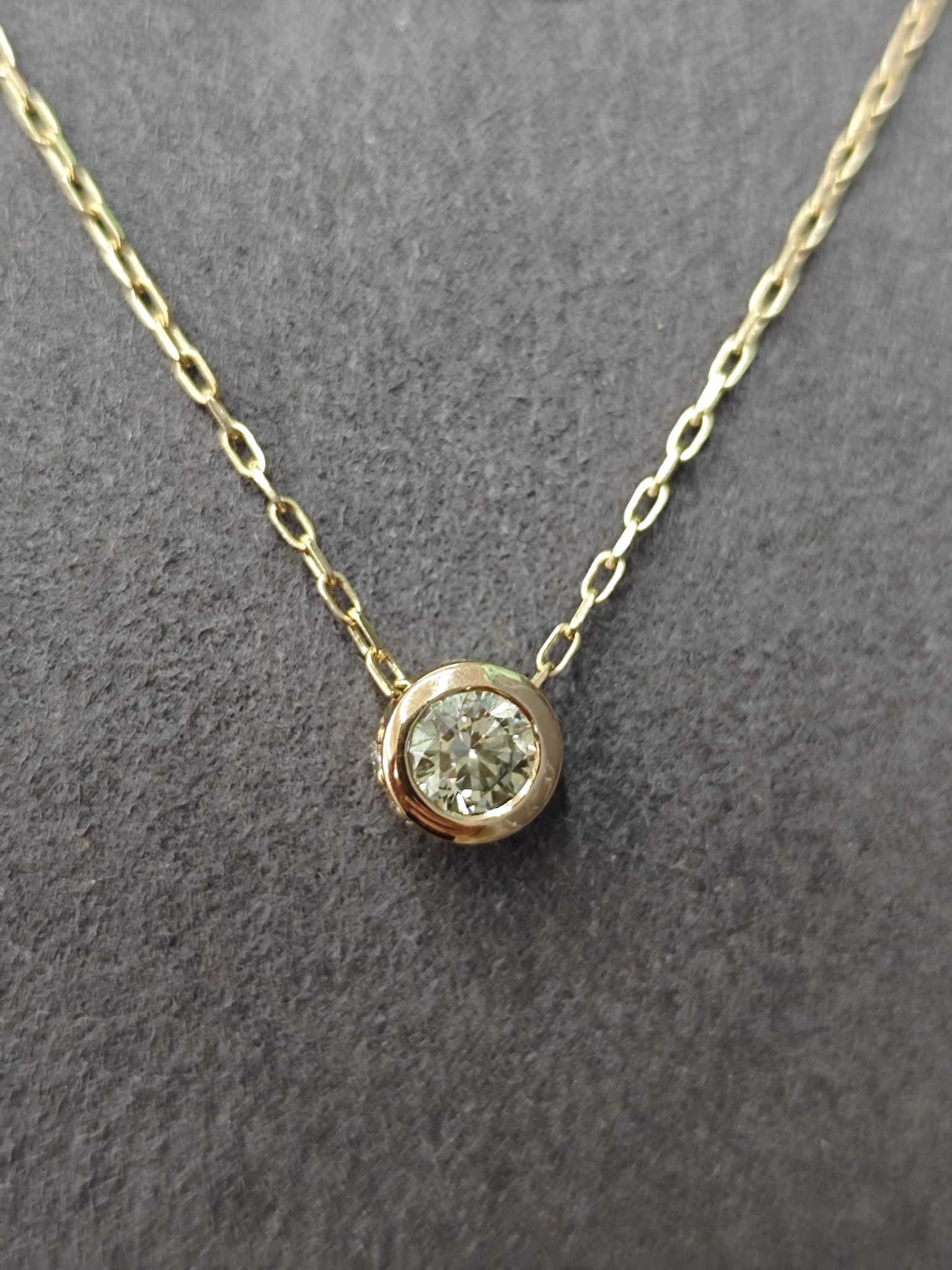 14ct Yellow Gold Diamond Slider Pendant – 0.45ct Natural Diamond-The Diamond Setter