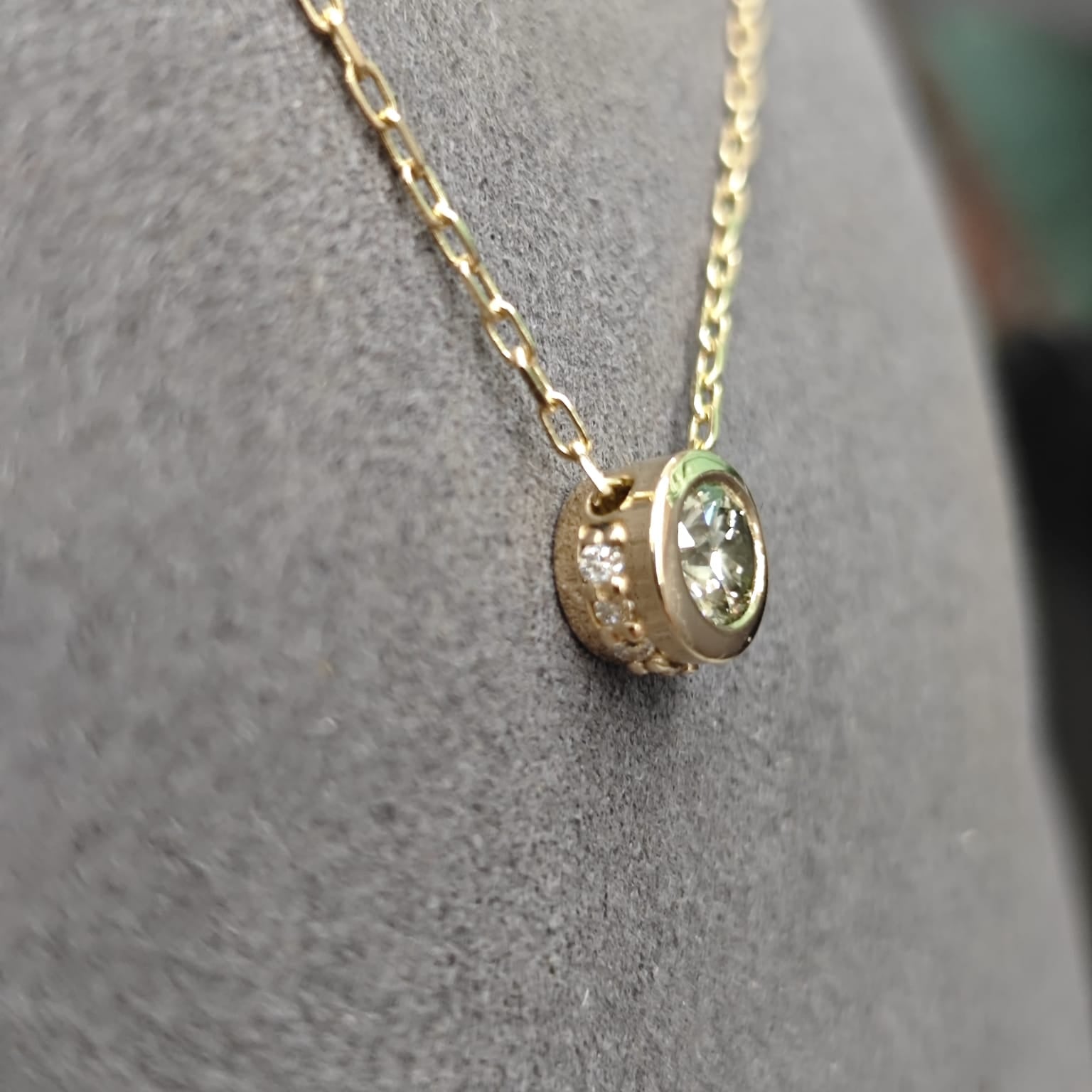 14ct Yellow Gold Diamond Slider Pendant – 0.45ct Natural Diamond-The Diamond Setter