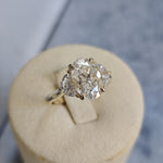 9ct Yellow Gold 2.21ct Oval Lab-Grown Diamond Trilogy Ring with Half Moon Side Stones-The Diamond Setter