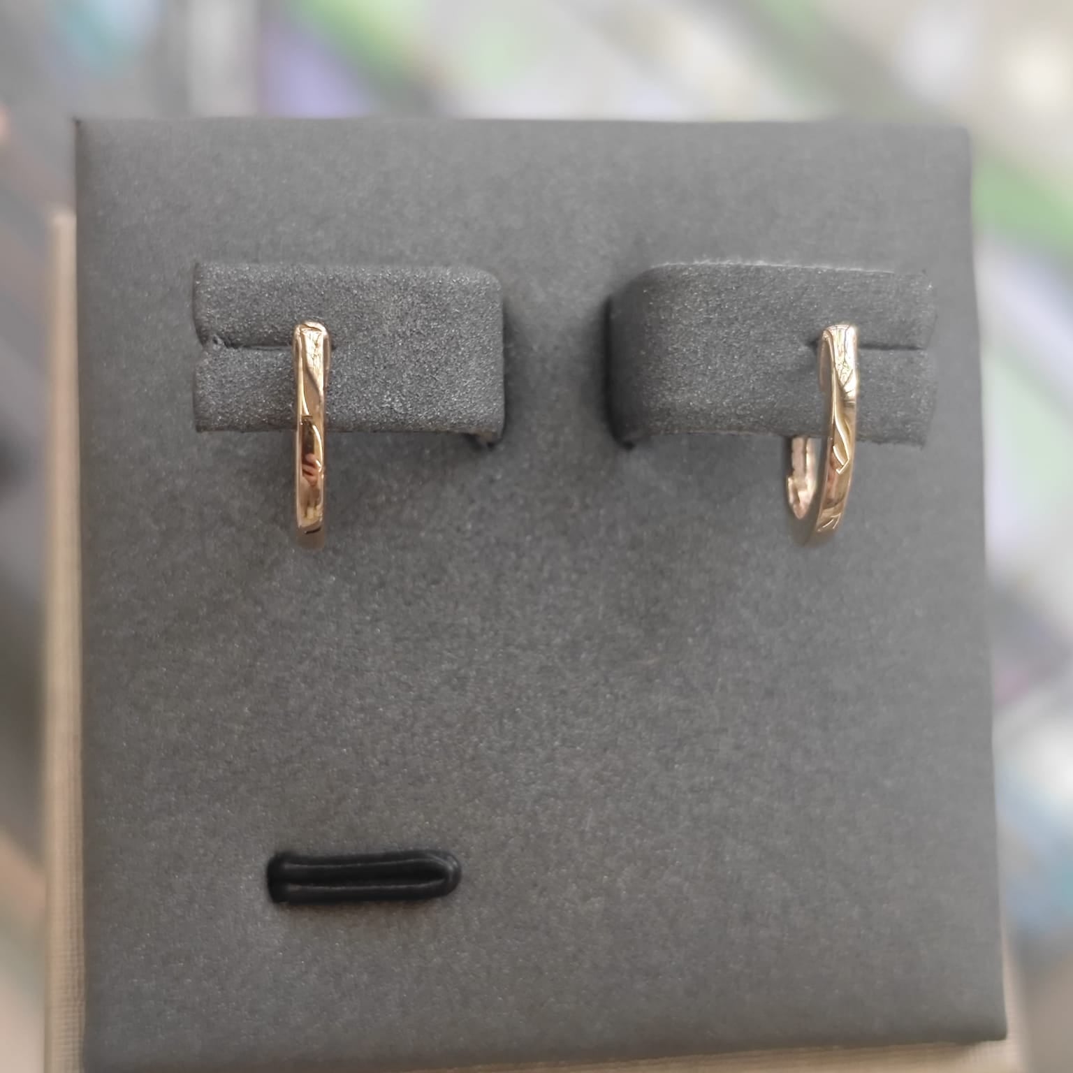 9ct Yellow Gold Hidden Hinge Horseshoe Huggie Earrings-The Diamond Setter