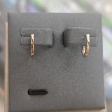 9ct Yellow Gold Hidden Hinge Horseshoe Huggie Earrings-The Diamond Setter
