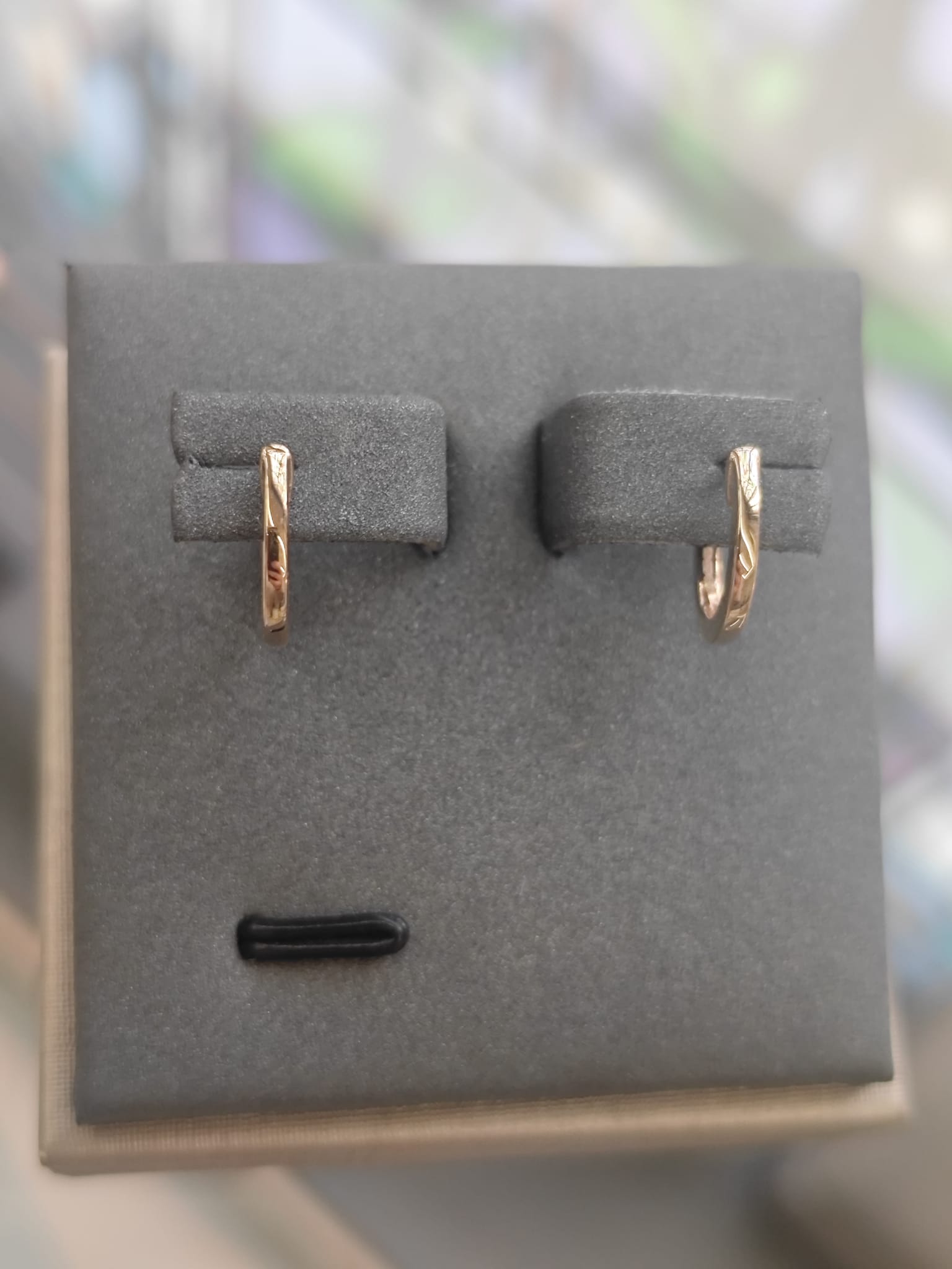 9ct Yellow Gold Hidden Hinge Horseshoe Huggie Earrings-The Diamond Setter