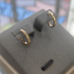 9ct Yellow Gold Hidden Hinge Horseshoe Huggie Earrings-The Diamond Setter