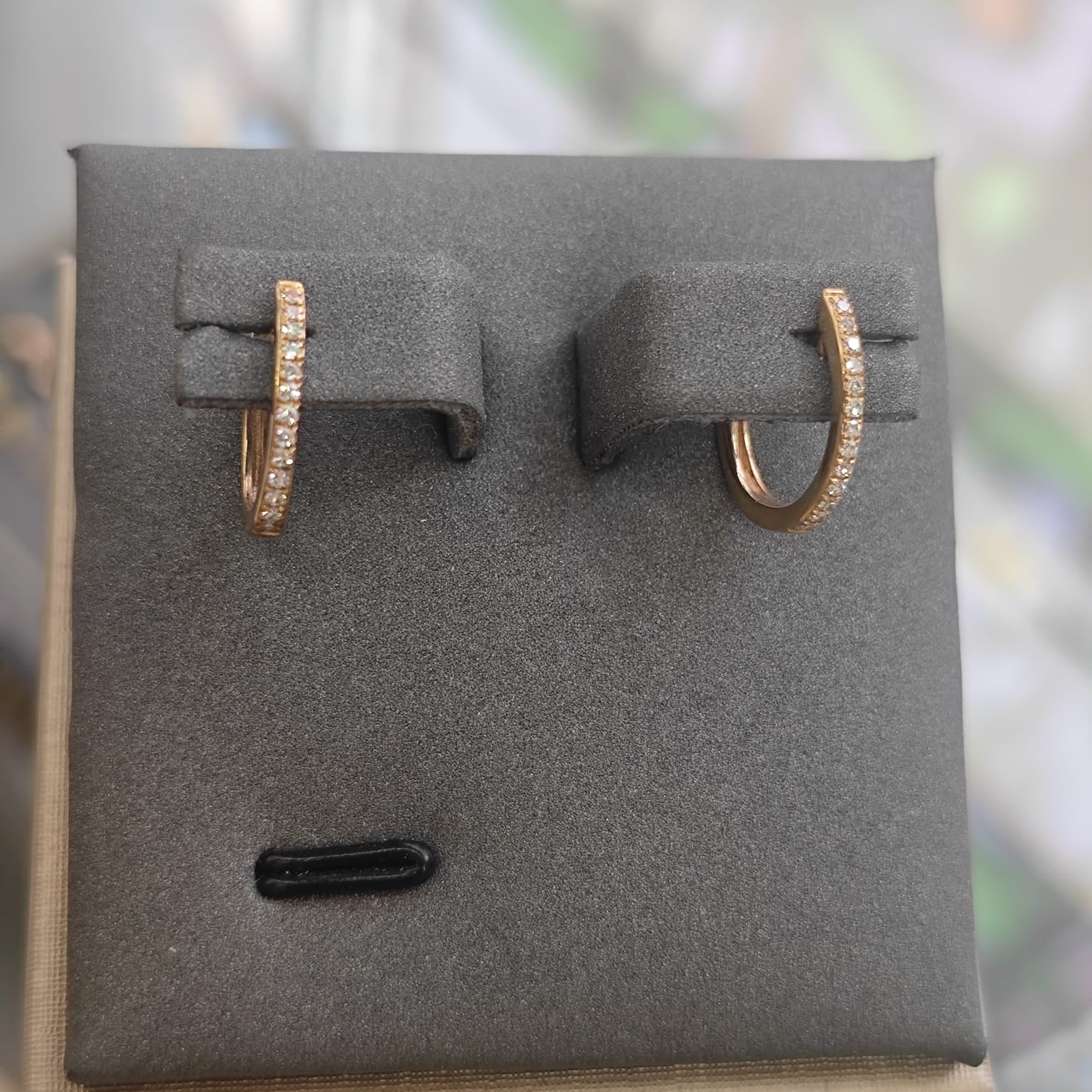 9ct Yellow Gold Petite Diamond Hoop Earrings-The Diamond Setter