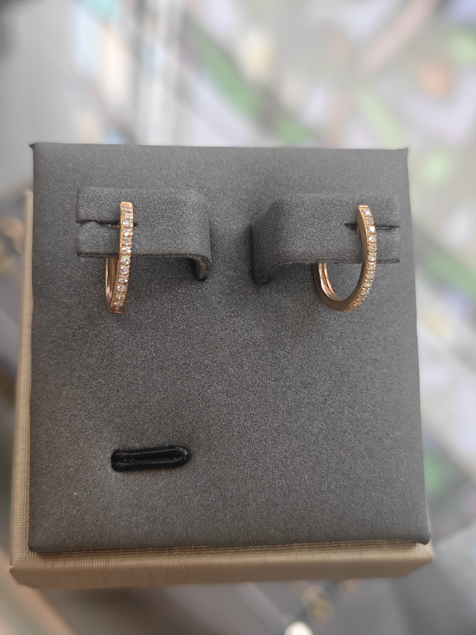 9ct Yellow Gold Petite Diamond Hoop Earrings-The Diamond Setter