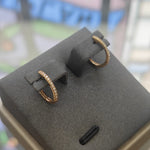 9ct Yellow Gold Petite Diamond Hoop Earrings-The Diamond Setter