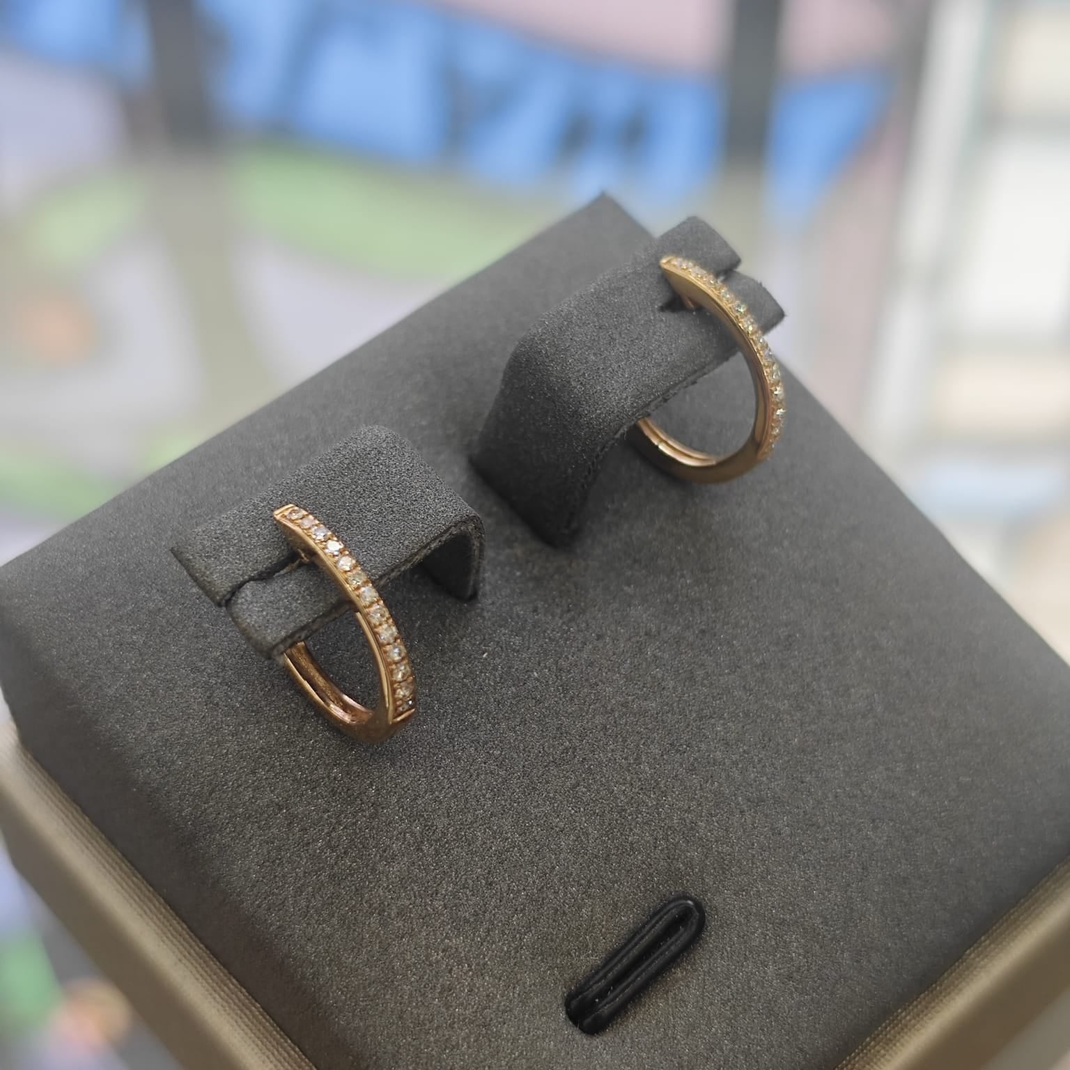 9ct Yellow Gold Petite Diamond Hoop Earrings-The Diamond Setter