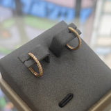 9ct Yellow Gold Petite Diamond Hoop Earrings-The Diamond Setter
