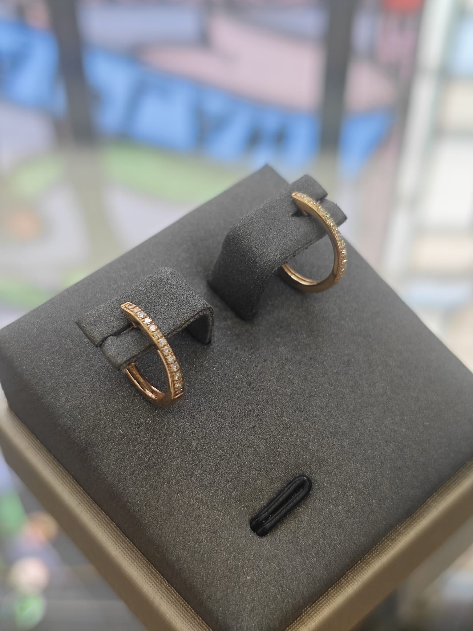 9ct Yellow Gold Petite Diamond Hoop Earrings-The Diamond Setter