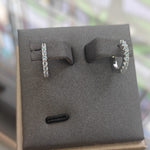 9ct White Gold Blue Topaz Huggie Earrings-The Diamond Setter