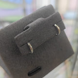 9ct White Gold Hidden Hinge Huggie Earrings-The Diamond Setter