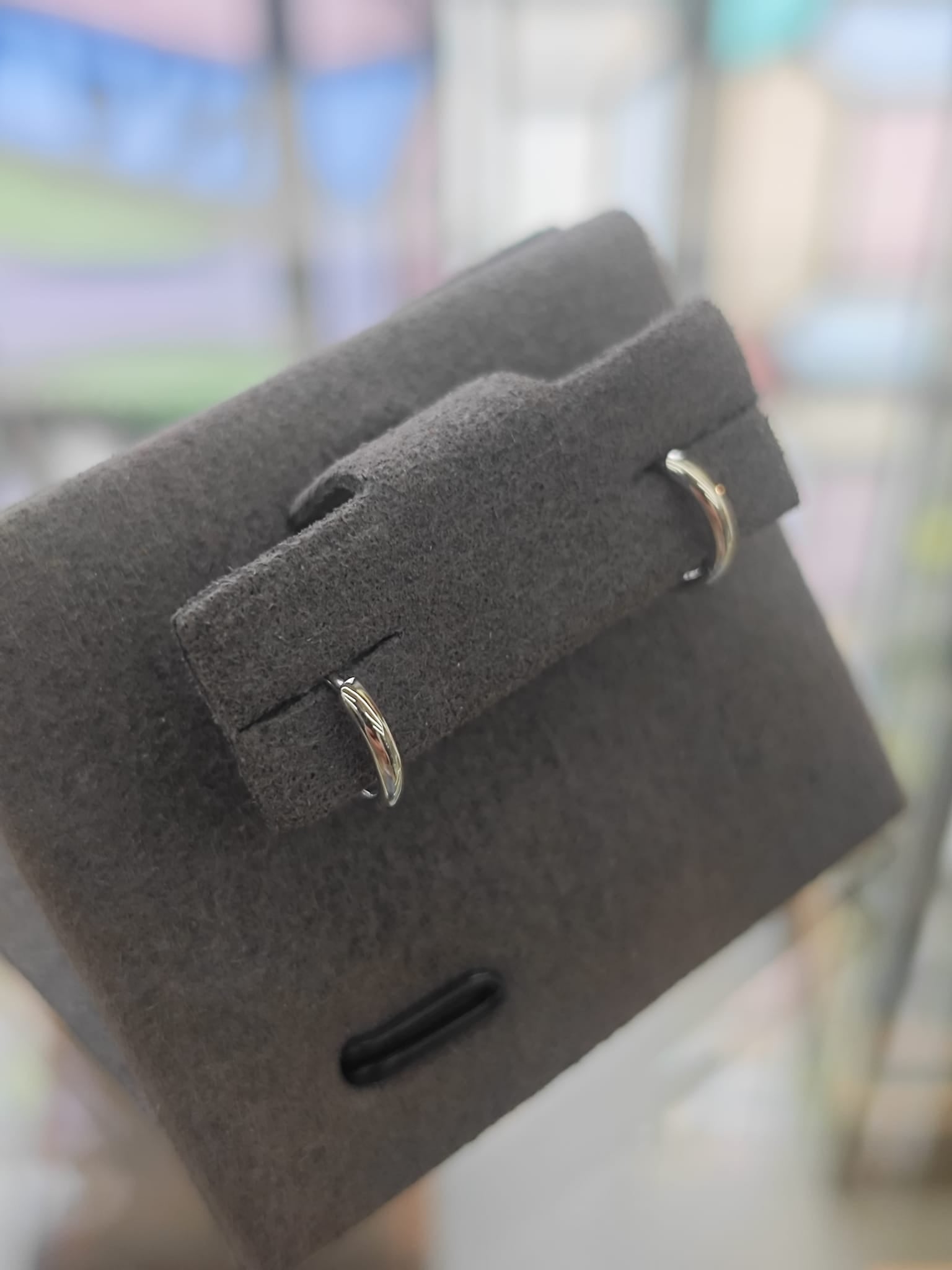 9ct White Gold Hidden Hinge Huggie Earrings-The Diamond Setter