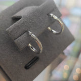 18ct White Gold Hoop Earrings -12mm-The Diamond Setter