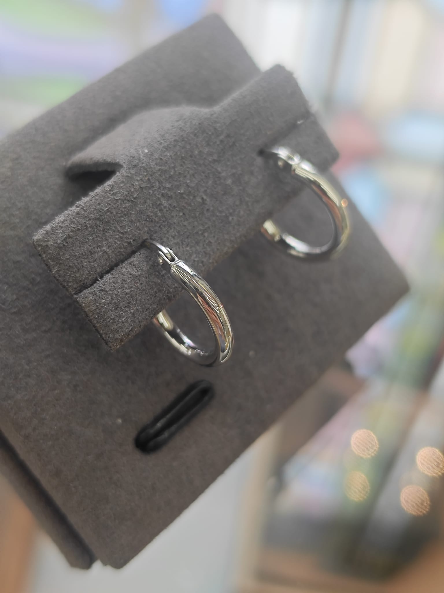 18ct White Gold Hoop Earrings -12mm-The Diamond Setter