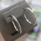18ct White Gold Hoop Earrings - 22mm-The Diamond Setter