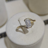 9ct Yellow Gold Emerald Cut Diamond Bypass Ring-The Diamond Setter
