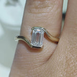 9ct Yellow Gold Emerald Cut Diamond Bypass Ring-The Diamond Setter